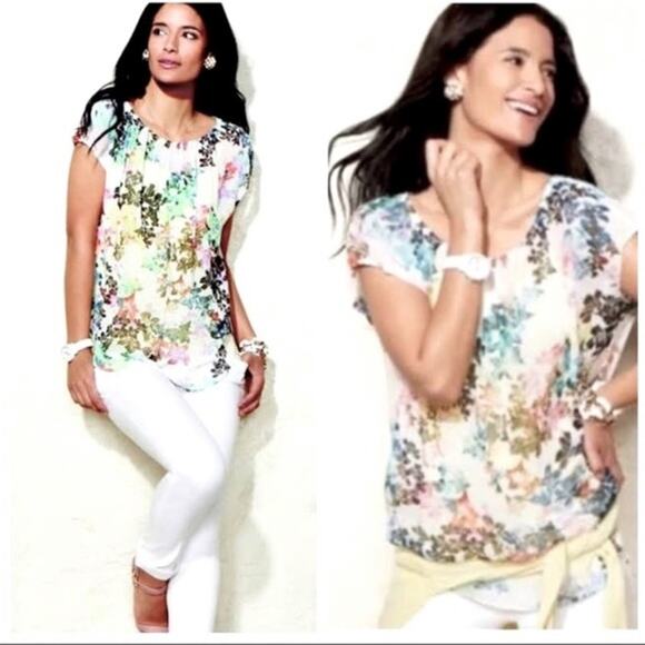 CAbi 872 Womens Eliza Floral blouse size Medium - Picture 1 of 5